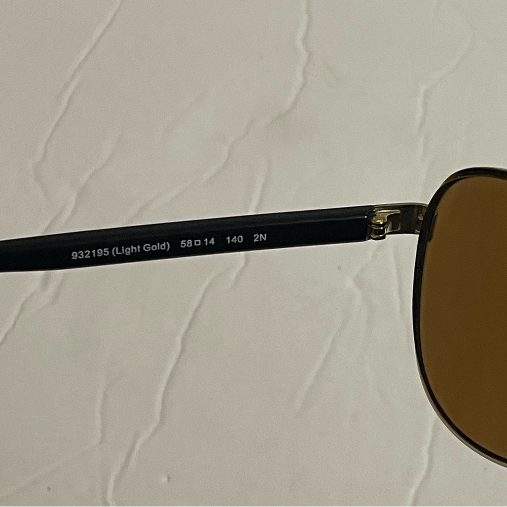 Coach Aviator Style Light Gold Sunglasses Brown Lenses with Turquoise Case - Picture 6 of 11